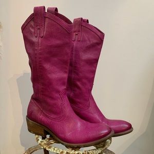 Frye Magenta Cowboy Boots